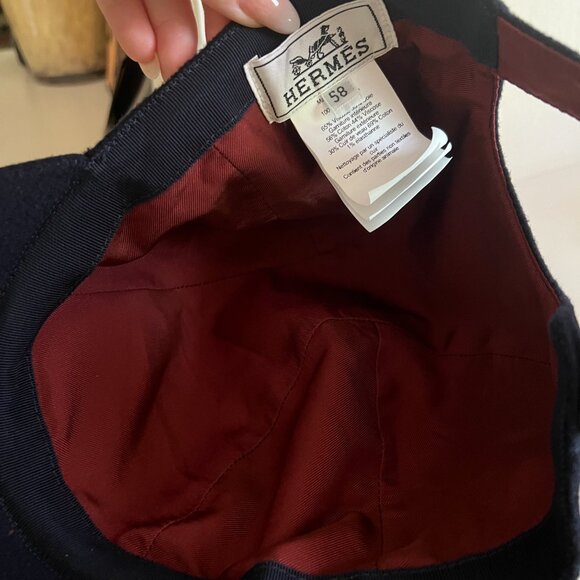 authentic Hermes Davis H Sellier cap in Noir Black size 58 main image 4